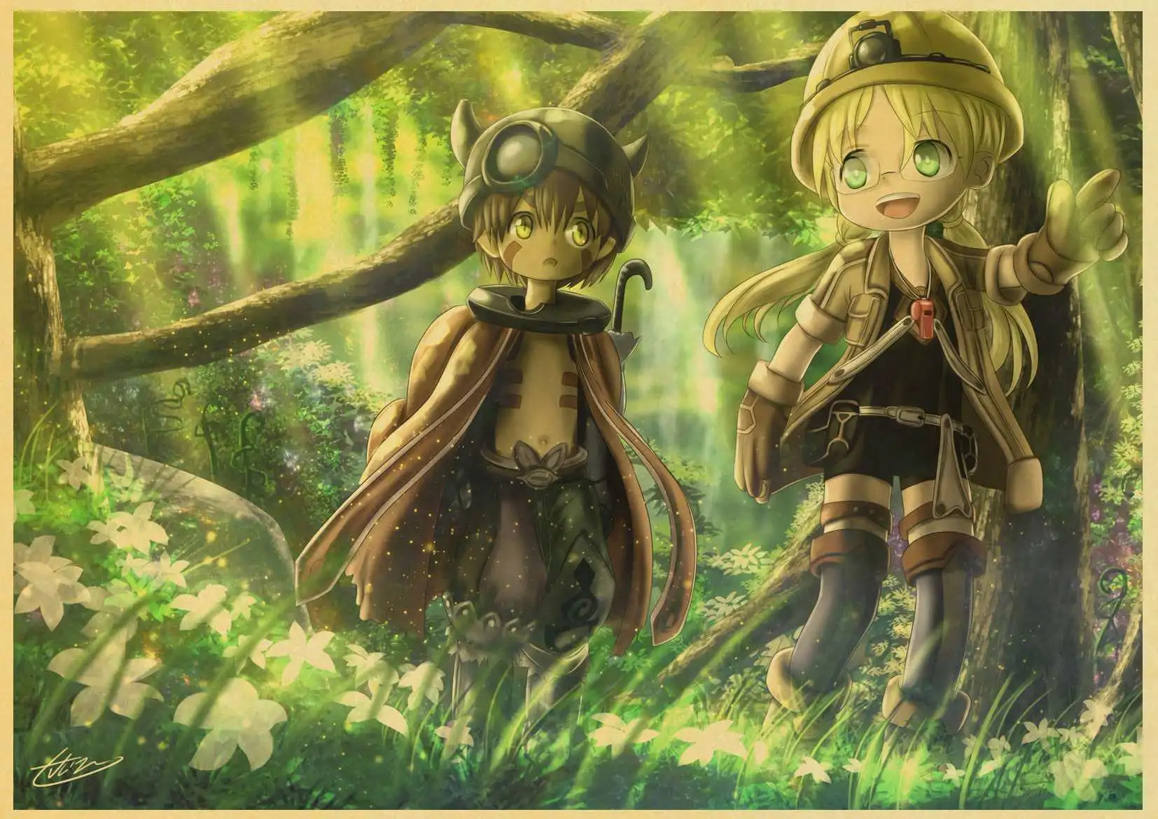 T012 Японское аниме сделано в Abyss Nanachi глубоко в Abyss винтажный бумажный плакат настенная живопись украшение дома 42X30 см 30X21 см - Цвет: T012