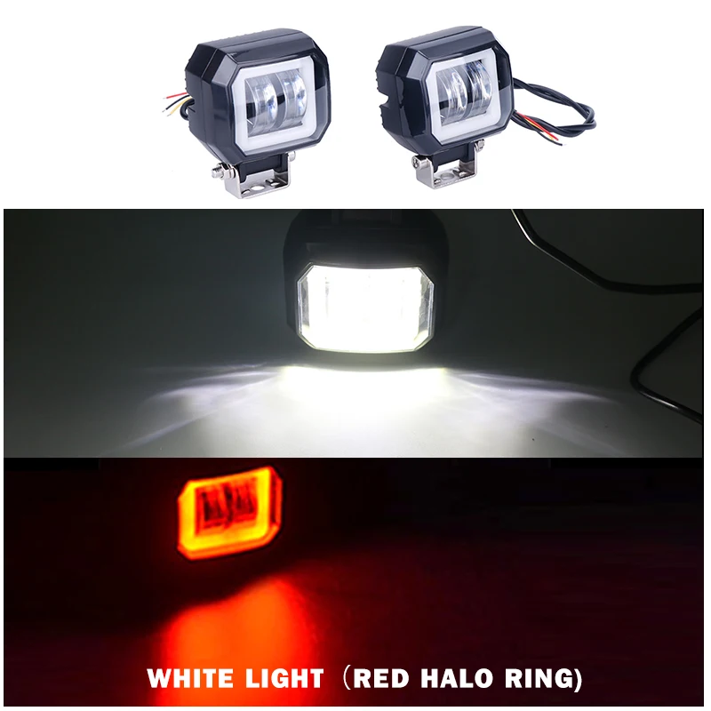 CARLitek Red Halo Ring Devil Angel Eye светодиодные фары для внедорожников авто мотоциклов 3 дюйма
