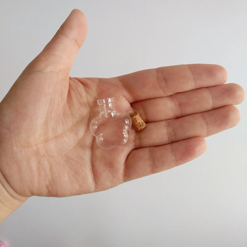 5 мл стеклянная бутылка в форме цветка средней длины с пробкой 27*32 мм маленькие