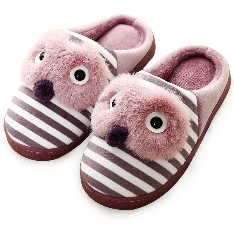 Детские тапочки с милым рисунком зимние теплые Нескользящие новинка 2018 года для