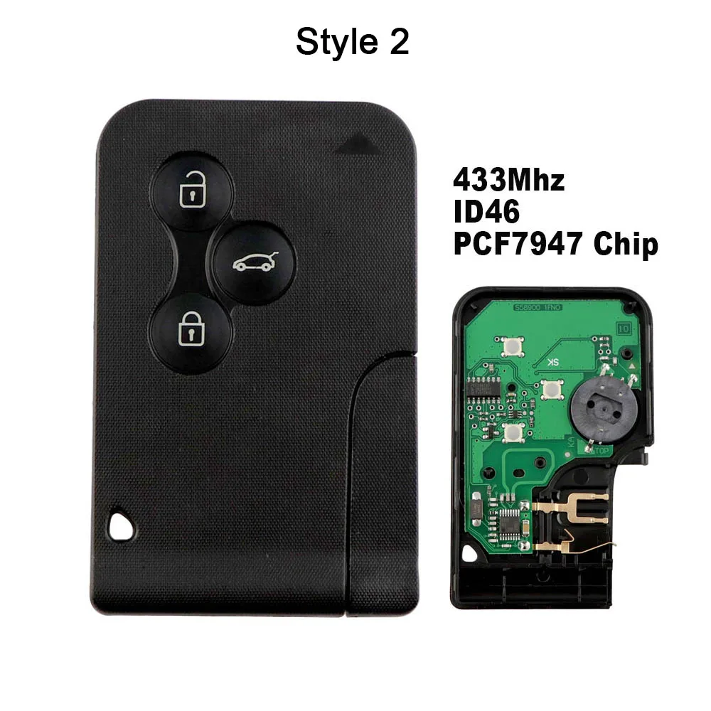 04B YIQIXIN 3 кнопки смарт-ключ карты 433 МГц ID46 PCF7926 PCF7947 чип для Renault Megane 2 3 Scenic Grand 2003-2008 дистанционный Автомобильный ключ - Количество кнопок: 04B