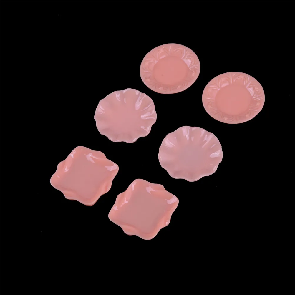 Кукольный домик миниатюрная розовая тарелка декоративная столовая посуда