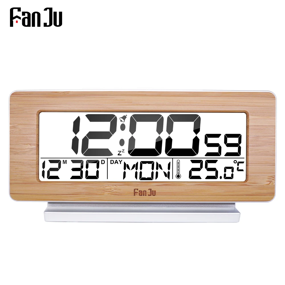 

FanJu FJ3523 Digital Alarm Clock LED Electronic 12H/24H Alarm and Snooze Function Thermometer Backlight Desktop Table Clocks