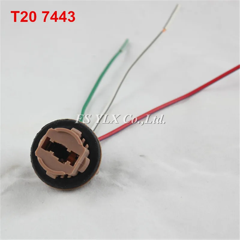 FSYLX 7440 7443 T20 гнездо проводка Расширения жгут светодиодный резервный сигнал