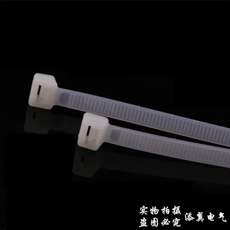 100PCS 8*600mm Plastic Lock Type Nylon Tie Computer Line Fixed Wraps Network Cable Cord Wire Ties Strap Balck White | Обустройство