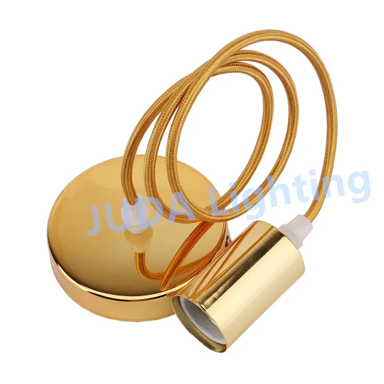 Золотистый потолочный светильник роза навес с плетеным проводом набор