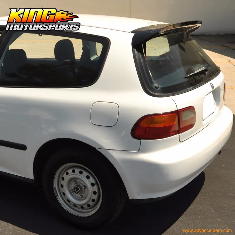 Подходит для 92-95 Honda Civic 3DR EG EH ложка Duckbill спойлер на крыше крыло глянцевый черный США Внутренний