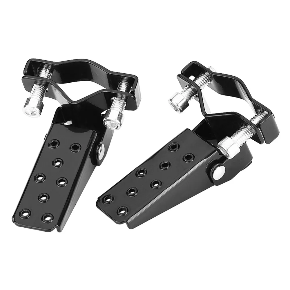 

Black Stylish Metal Motorcycle Motorbike Frame Foot Pegs Rests Pedals Solid metal that is wear resistant scratch proof durable