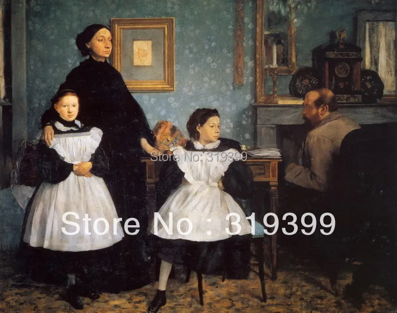 

Картина маслом, размножающаяся на льняном холсте, семья Bellelli от edgar degas, бесплатная доставка через FeDex,100% ручная работа, картина маслом