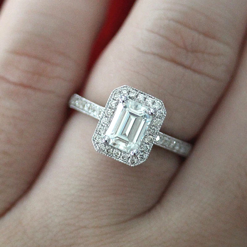Женское Обручальное кольцо с изумрудом 5 3 карат 11 Х9 мм размер 4 10|solitaire engagement