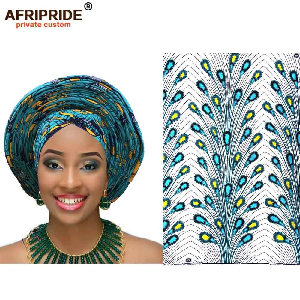 

african Auto Gele head wrap for women AFRIPRIDE bazin richi handmade 100% cotton wax print women head wrap A19H001
