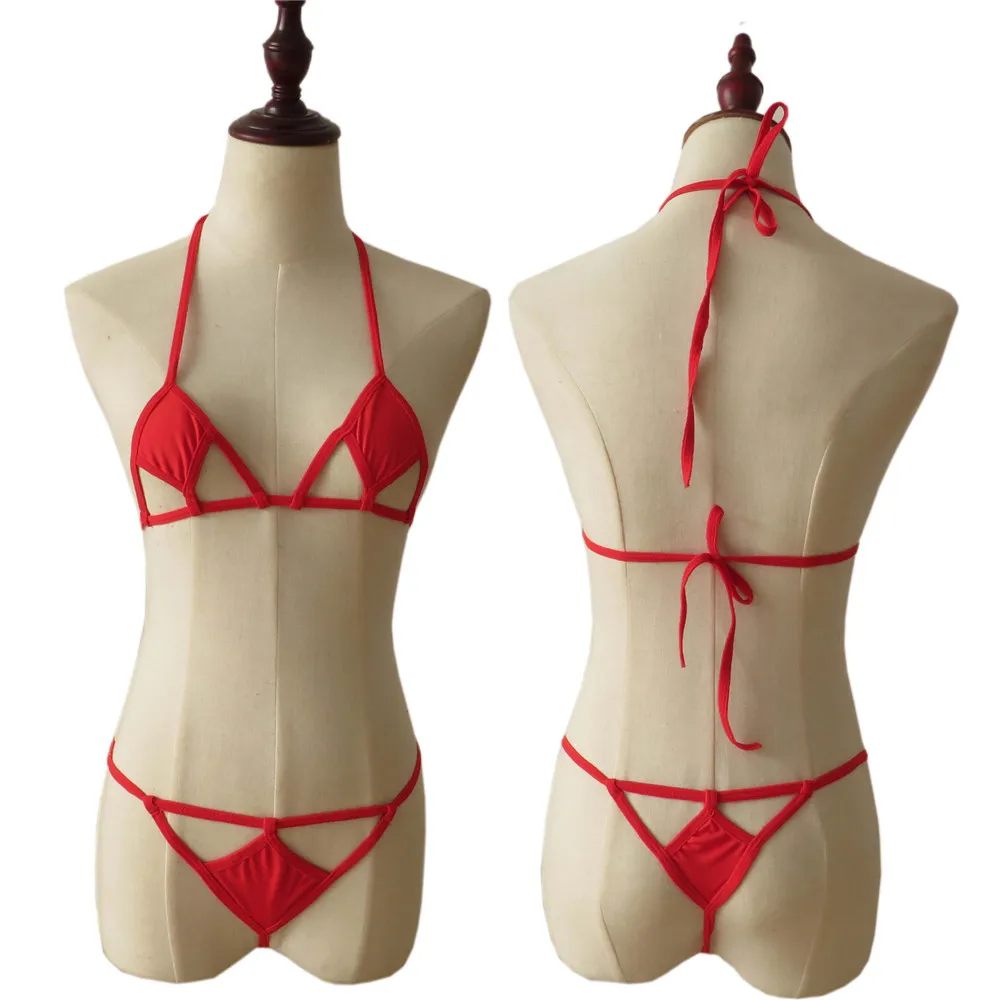 

bikini 2019 Sexy Solid color diamond Sling Hollow Thong Japanese girl Beach spa swimwear women swimsuit biquini bikinis monokini