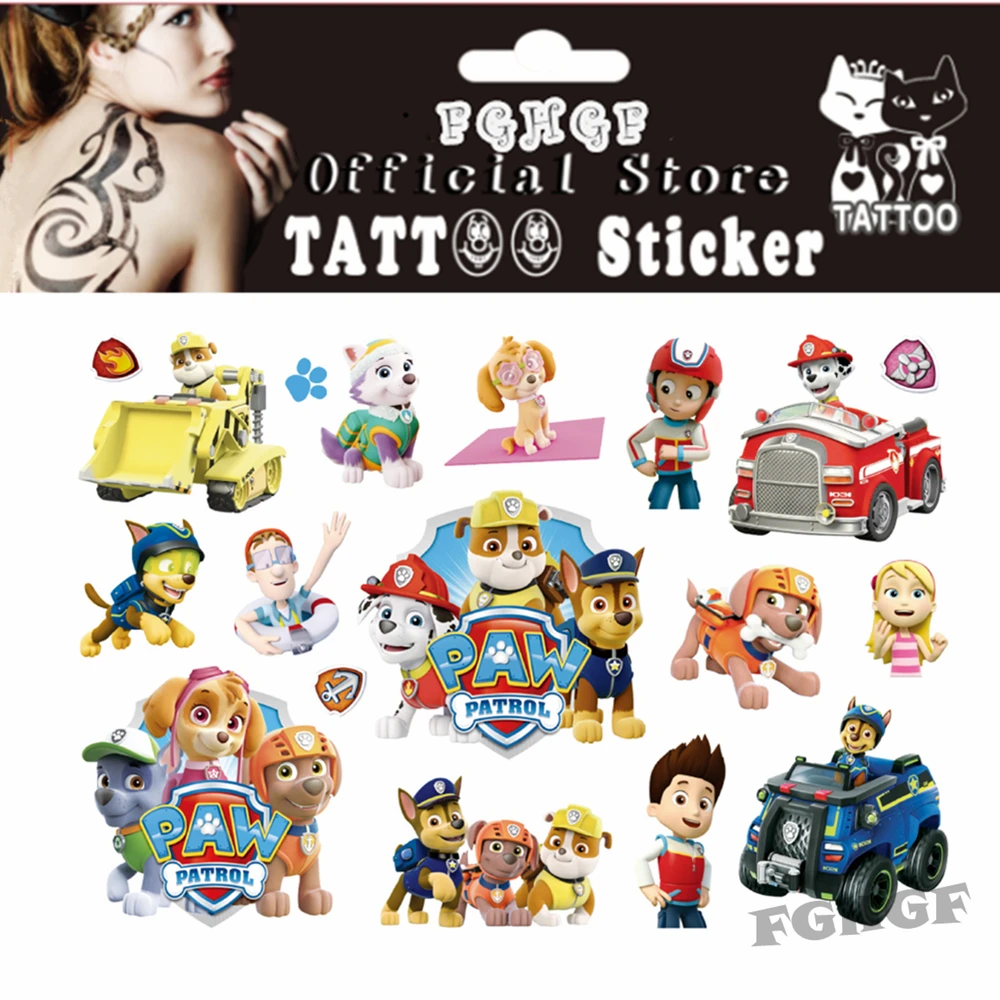 FGHGF 10 шт. милая собака агент детский временный боди арт флэш тату стикер 17*10 см