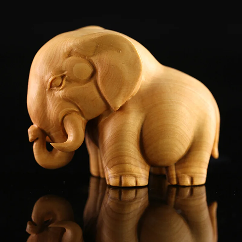 Декоративное искусство резной слон из тополя ручной работы|elephant umbrella|elephant charmwood