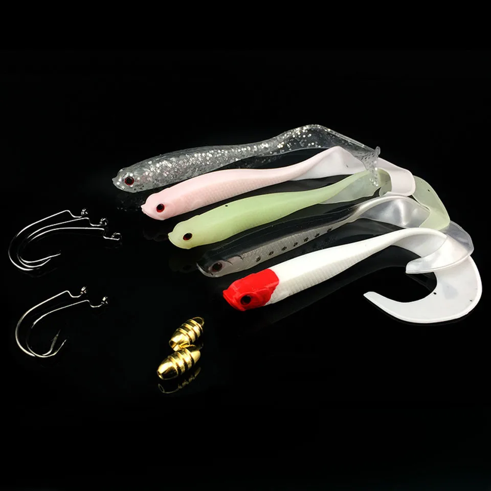 WALK FISH светящаяся мягкая Рыболовная Приманка 12 шт./лот с длинным хвостом свимбейт