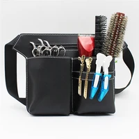 pu leather hair scissor bag clips comb holster pouch hair brush case with waist shoulder belt hairdressing barber tool organizer