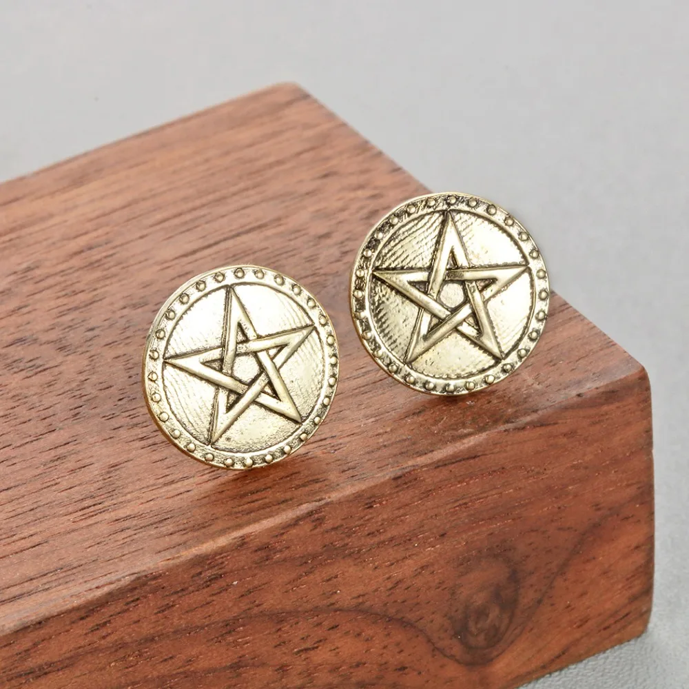 Мужские Винтажные серьги-гвоздики Chereda круглые серьги в форме звезды с