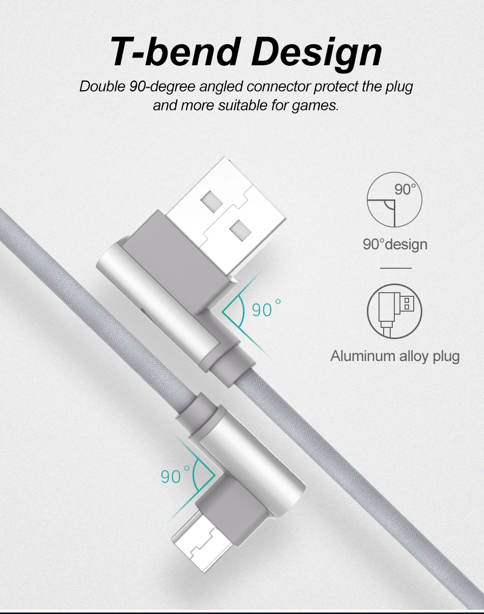 Jellico Micro кабель 90 градусов Microusb провод для быстрой зарядки данных зарядное устройство для samsung huawei Xiaomi Tablet USB Micro плетеный кабель