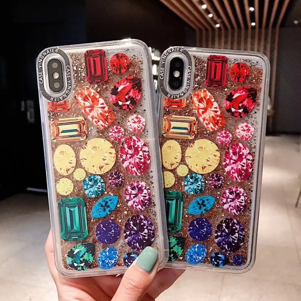 Glitter Bling Case For iphone 6 6s 7 8 X XR XS MAX Diamond Pattern Quicksand Cover 6plus 7plus 8plus XSMax Liquid Sand Cases | Мобильные