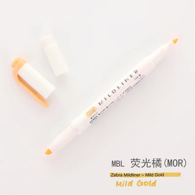 MBL MOR 1PC Japanese stationery zebra Mild liner double headed fluorescent pen hook pen highlighter pen color Mark pen kawaii - Цвет: MBL MOR