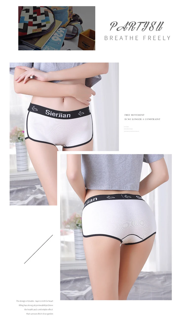 2PCS Fitness boyshorts women underwear cotton female Panties ladies Panty womens boxer briefs motion shorts Letter Fashion