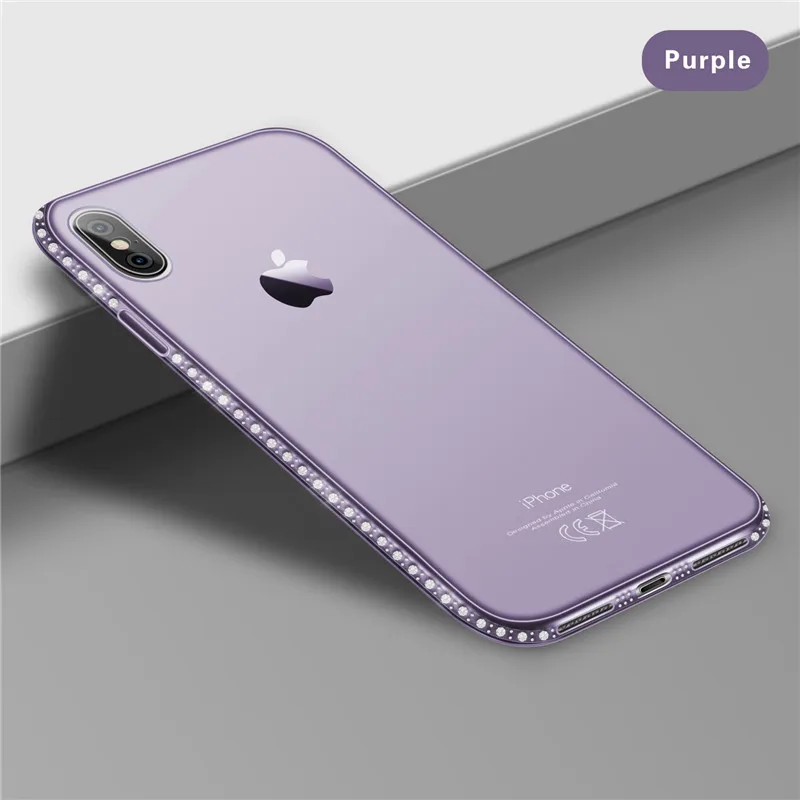 Мягкий чехол USLION для iPhone 11 Pro XR 8 7 6s Plus 5S SE X XS MAX, прозрачный чехол из ТПУ для iPhone XS MAX, чехол для телефона - Цвет: purple