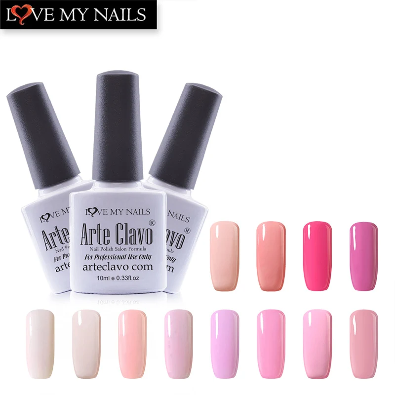 Гель лак для ногтей серии Arte Clavo розового цвета 10 мл отмачиваемый УФ светодиодная