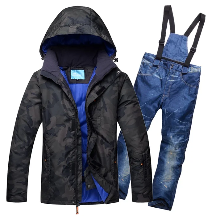 armygreen camo 7 Костюм Джона Сноу для Для мужчин Зимний комбинезон с капюшоном куртки и штаны-комбинезон, комплект Водонепроницаемый Для Мужчин's Лыжный Спорт костюмы зимний лыжный костюм одежда - Цвет: armygreen camo 7