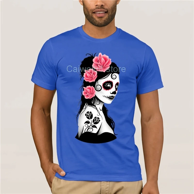 Футболка с принтом &quotДень мертвецов&quot &quotДевушка татуировкой&quot и &quotЧереп