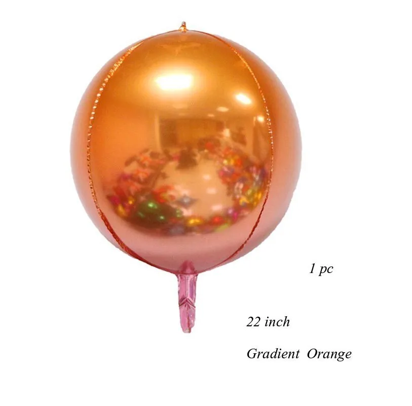 1PC Gradient Orange 1 шт. 4D диско цветной яркий 22 дюйма градиентный цвет Гелиевый шар для украшения дня рождения и свадьбы реквизит для фотосессии принадлежности для детского душа - Цвет: 1PC Gradient Orange