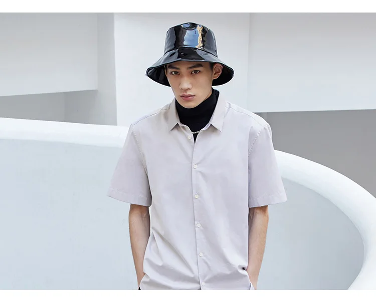 JackJones Мужская хлопковая Однотонная рубашка с короткими рукавами E | 219104501