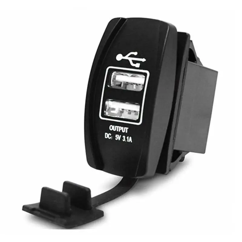 12/24V Dual USB Автомобильное зарядное устройство для сигарет розетка машинный Зарядное устройство Мощность адаптер 3.1A 5V Выход с 4 цвета светодиодный светильник для всех телефонов для Toyota/Skoda/VW/Audi