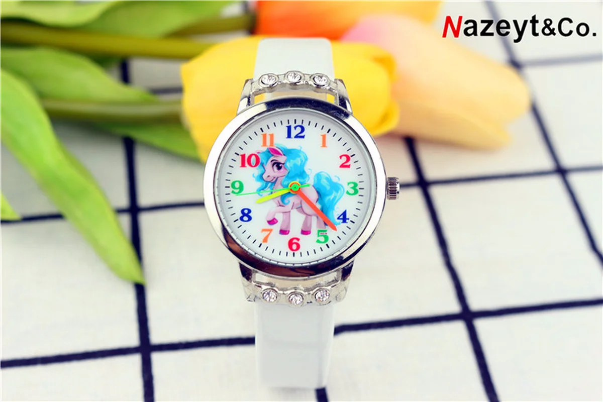 Популярный Стиль Детский комплект с мультяшным единорогом и бриллиантовыми