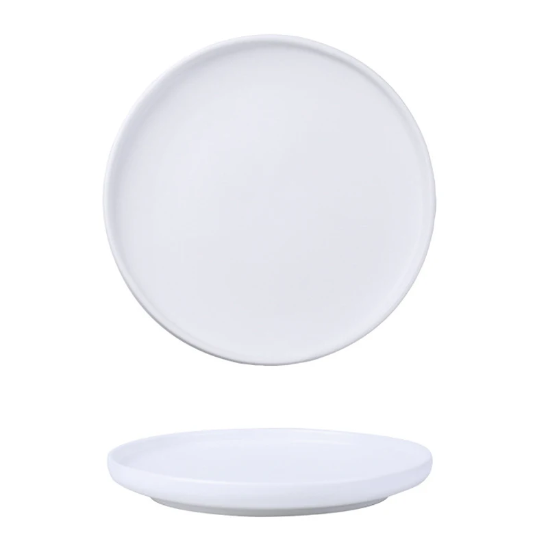 White 20x2.5cm Европейский стиль мраморные плиты керамический столовый сервиз фарфоровая десертная тарелка Стейк Салат закуски торт тарелки Посуда - Цвет: White 20x2.5cm