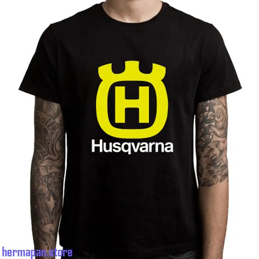 Новинка Husqvarna мотоциклы логотип мужская Черная Футболка размер S до 3XL хип хоп