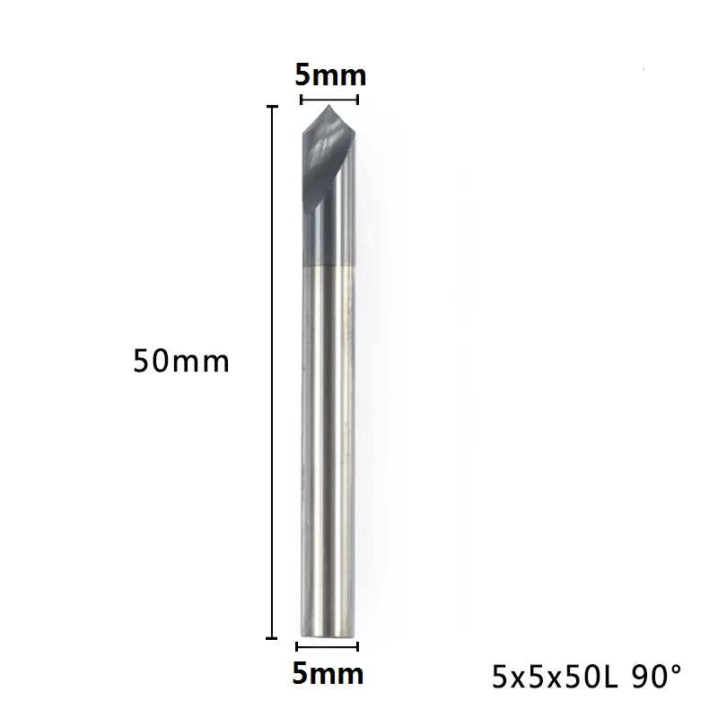 5x5x50L XCAN 1 шт. 90 градусов 2-12 мм Фаска фрезы Фрезы ЧПУ Концевая фреза с фиксированной точкой сверло Карбид Концевая фреза - Длина режущей кромки: 5x5x50L