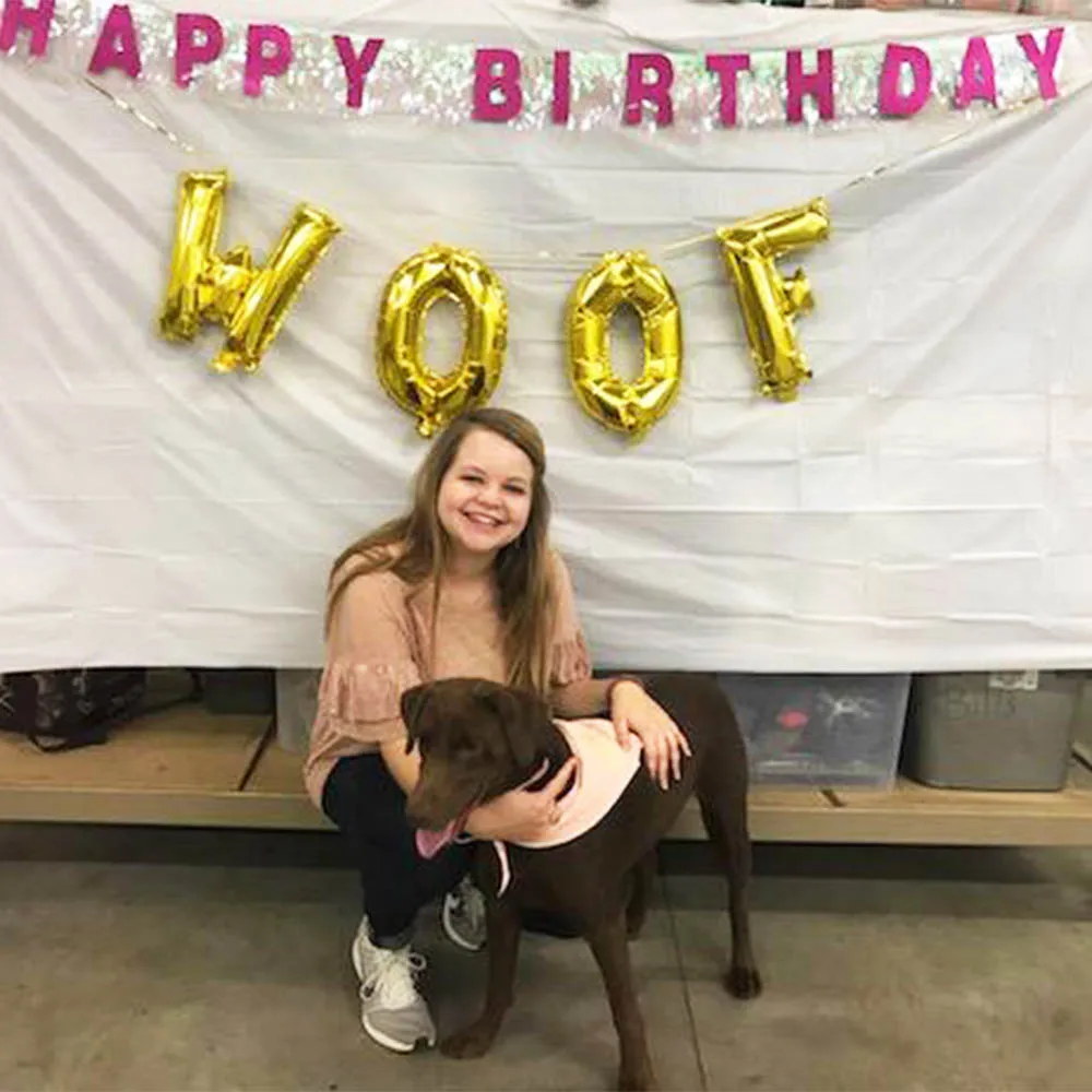 10 шт 12 дюймов собака с днем рождения латексный шар золото 16 WOOF фольга Balony