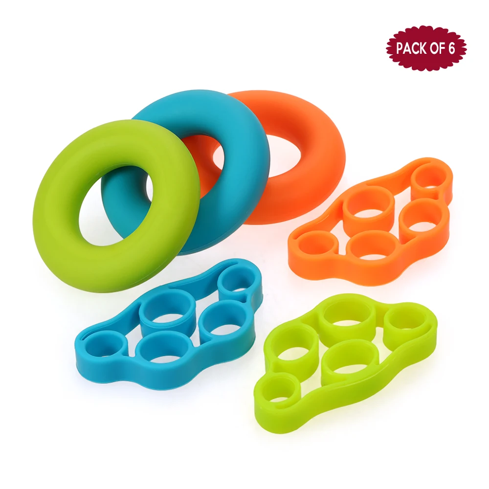 6 шт./лот силовой тренировочный силиконовый тренажер для захвата мышц набор