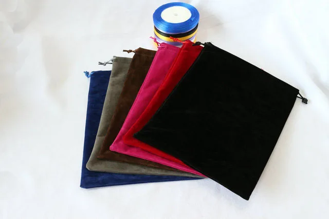 12x15 cm DOUBLE Sided Drawstring Velvet Bags For Jewellery Jewelry Pouches Christmas Packaging Gift Bag With Flannel Ribbon | Украшения и