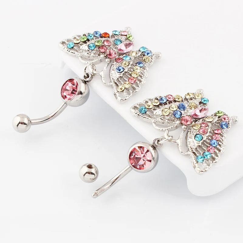 Кольца для пупка с бабочкой кольца модные ювелирные изделия пирсинга тела