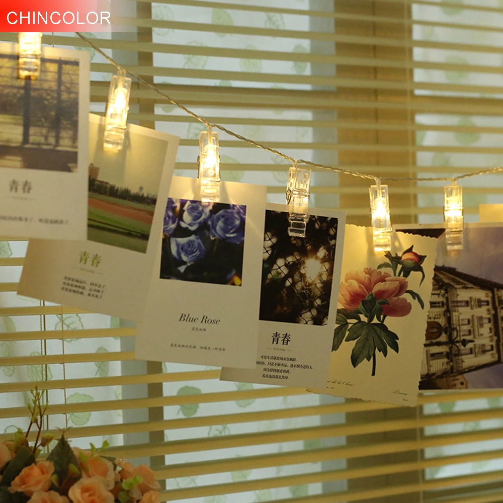 

Photo frame clip Holiday lights Led Light string 2.5M 20LEDS Xmas Garland christmas fairy New Year Wedding decoration DA