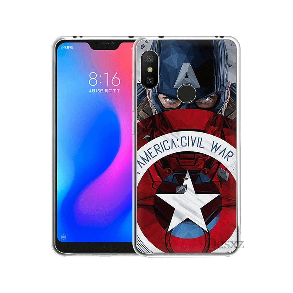 Чехол Desxz Мстители Капитан Америка для Xiaomi Mi 6 8 Lite SE A1 A2 5X 6X Mix 2S F1 9 9se MAX