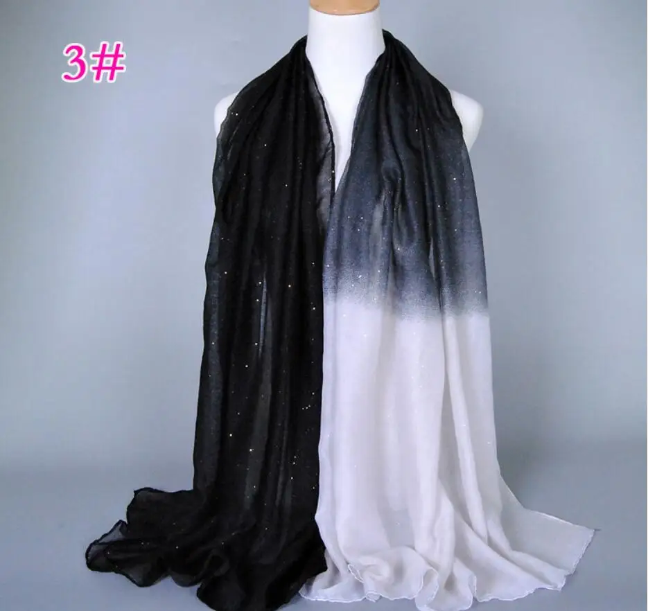 Высокая Мода 2017 хлопковый Блестящий хиджаб простой шарф мусульманский