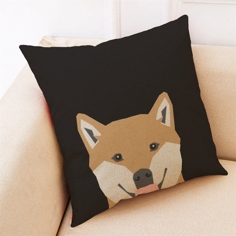 Подушки Чехлы для мангала милая собака голова печати Съемный и моющийся домашний