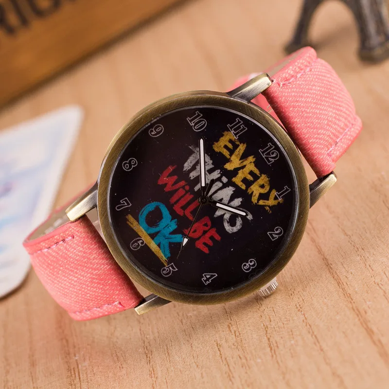 2018 мужские и женские винтажные часы каждая вещь будет ОК джинсовый ремешок