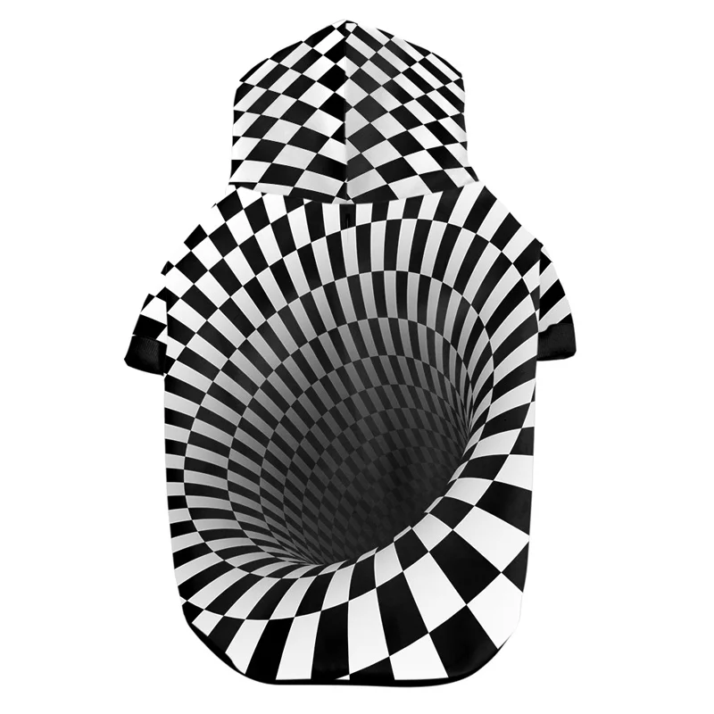 Одежда для домашних животных зимняя теплая с 3D принтом уникальный черный белый