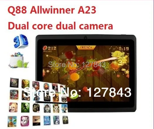 Бесплатная доставка DHL 50 шт./лот 7 дюймов Q88 2800 мАч Allwinner четырехъядерный A33 android 4 2