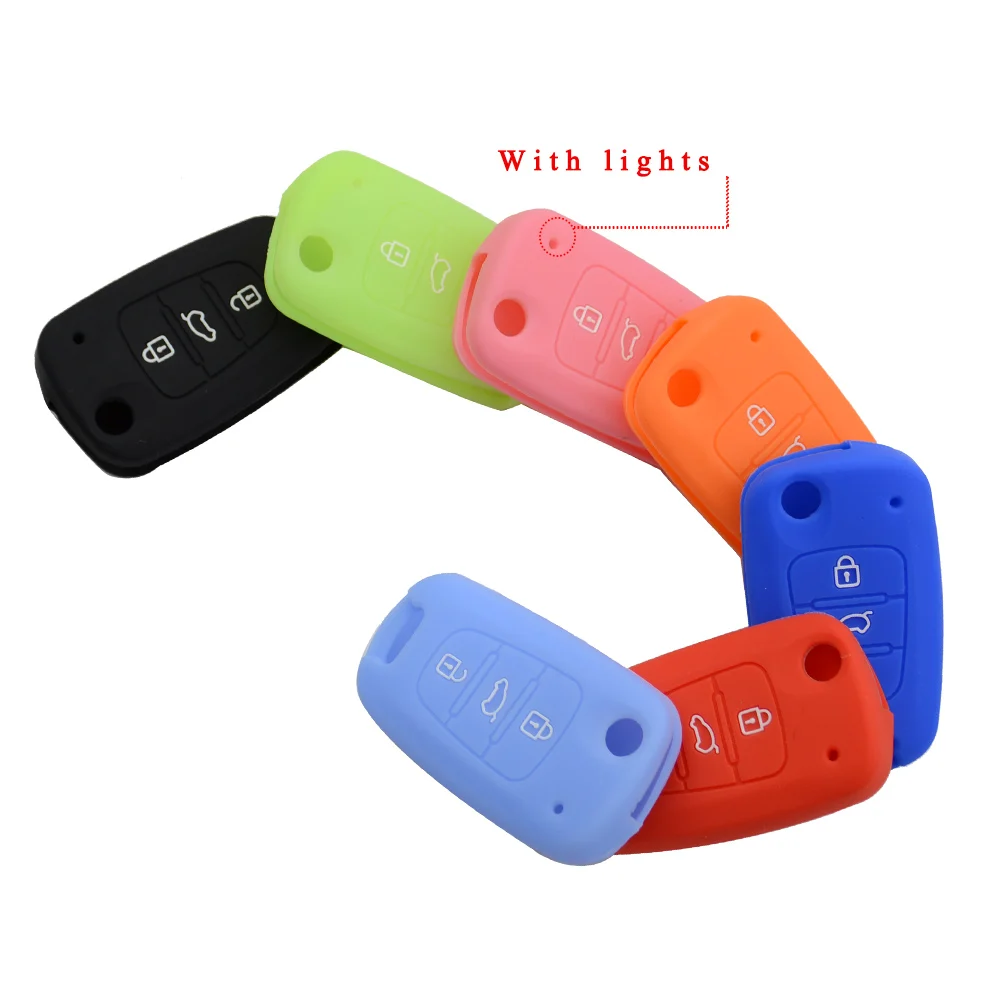 Силиконовый чехол для автомобильного ключа с 3 кнопками KIA RIO K2 K5 Sportage Cerato