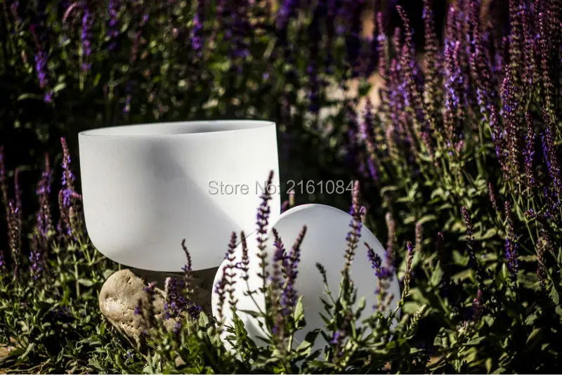 Поющая чаша из матового кварцевого кристалла 8 и 11 дюймов с музыкальной нотой