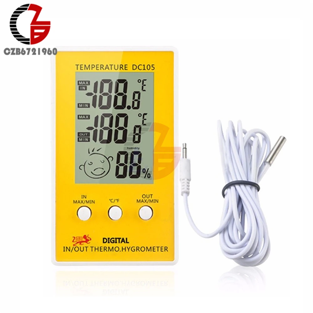Цифровая метеостанция DC105 Термометр Гигрометр с ЖК дисплеем измеритель